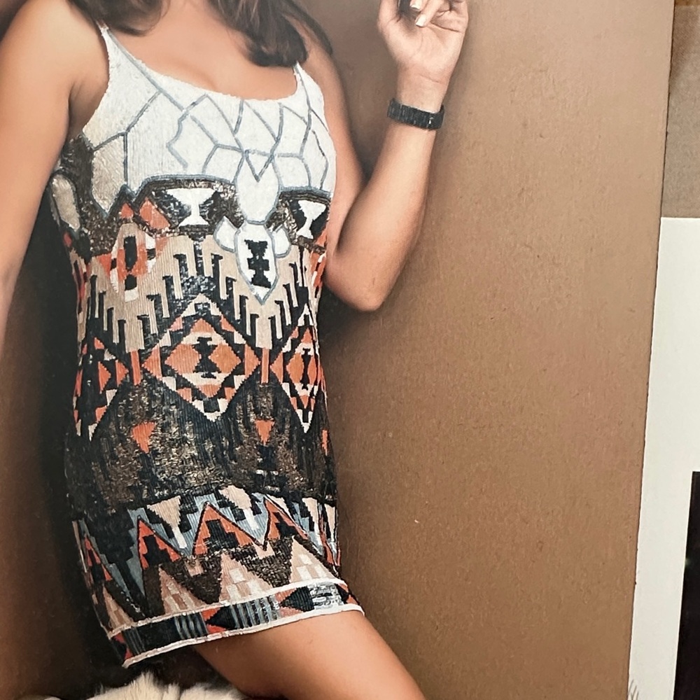All Saints Spitalfields multivolot sequins geometric pattern Mini Dress